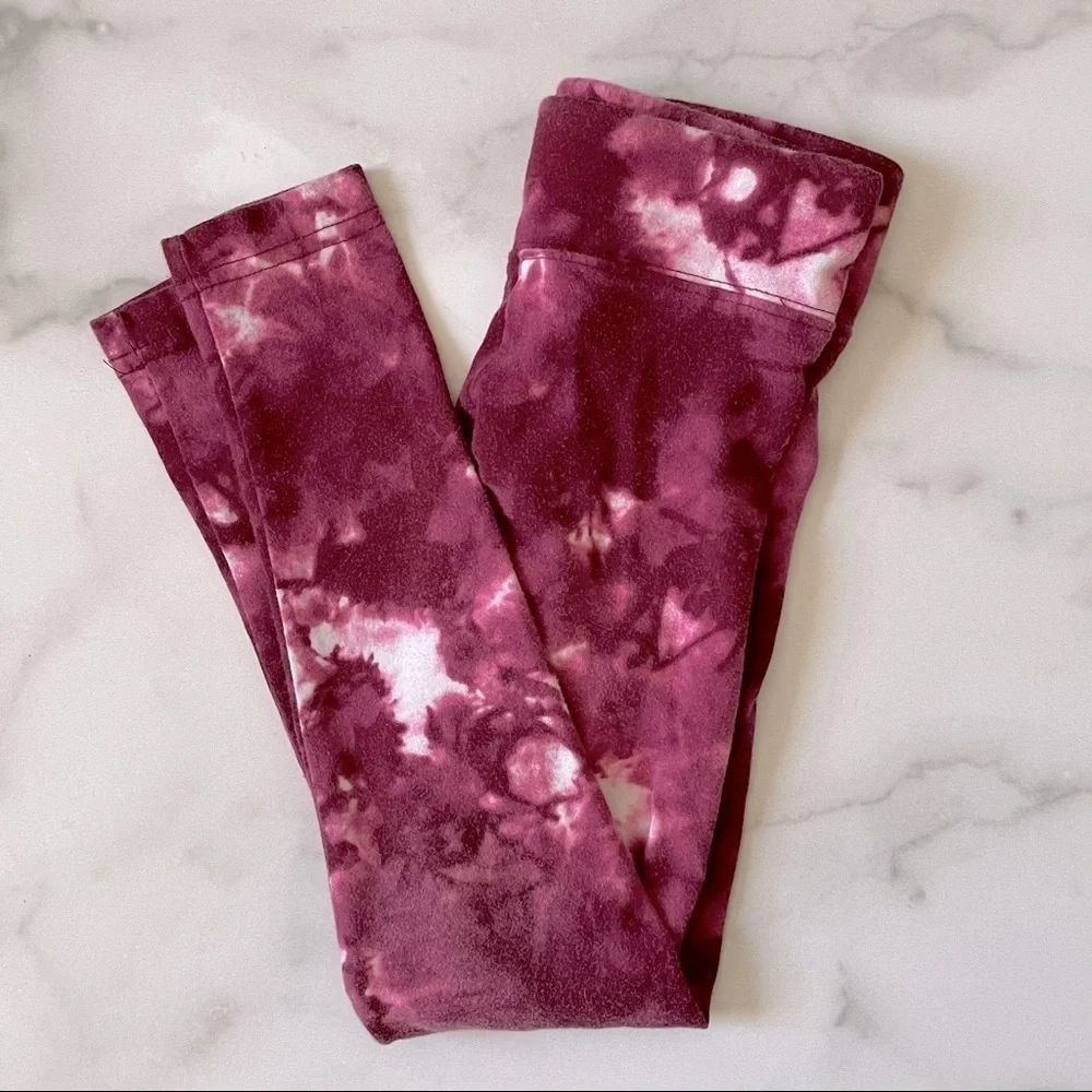 Justice Maroon Tie Dye Leggings- 6/7